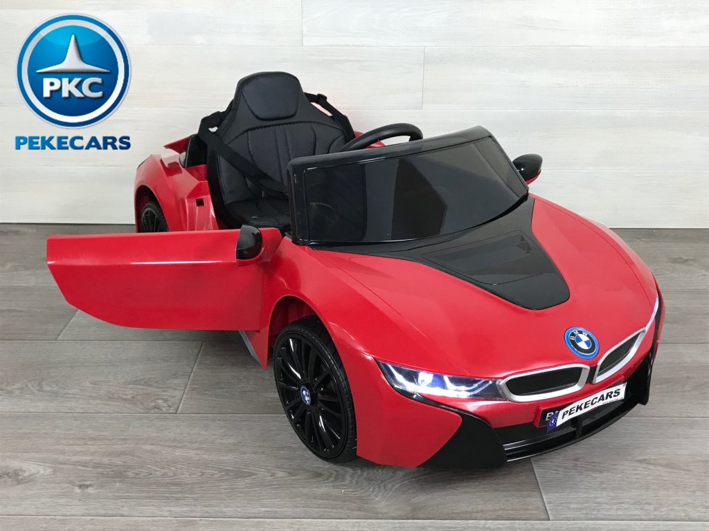 BMW I8 Coupe 12V rojo vista 3/4