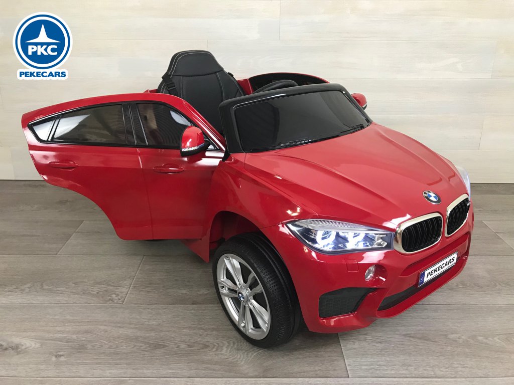 Coche electrico para niños BMW X6M Rojo metalizado vista 3/4