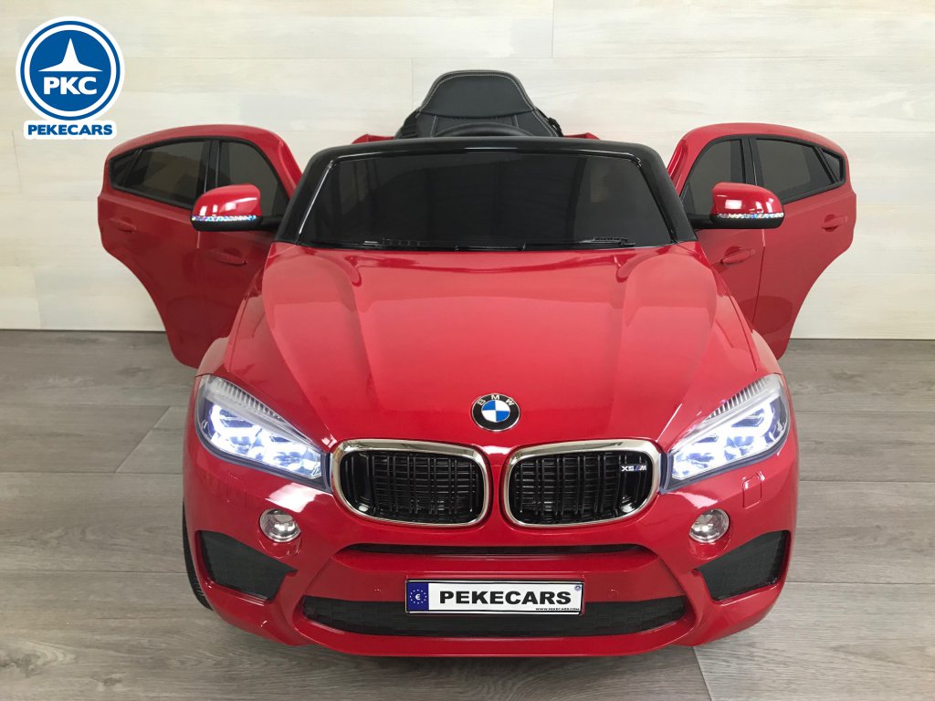 Coche electrico para niños BMW X6M Rojo metalizado vista frontal apertura de puertas
