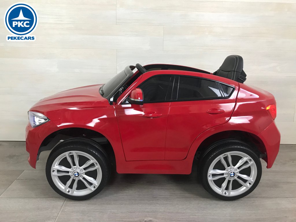 Coche electrico para niños BMW X6M Rojo metalizado vista lateral