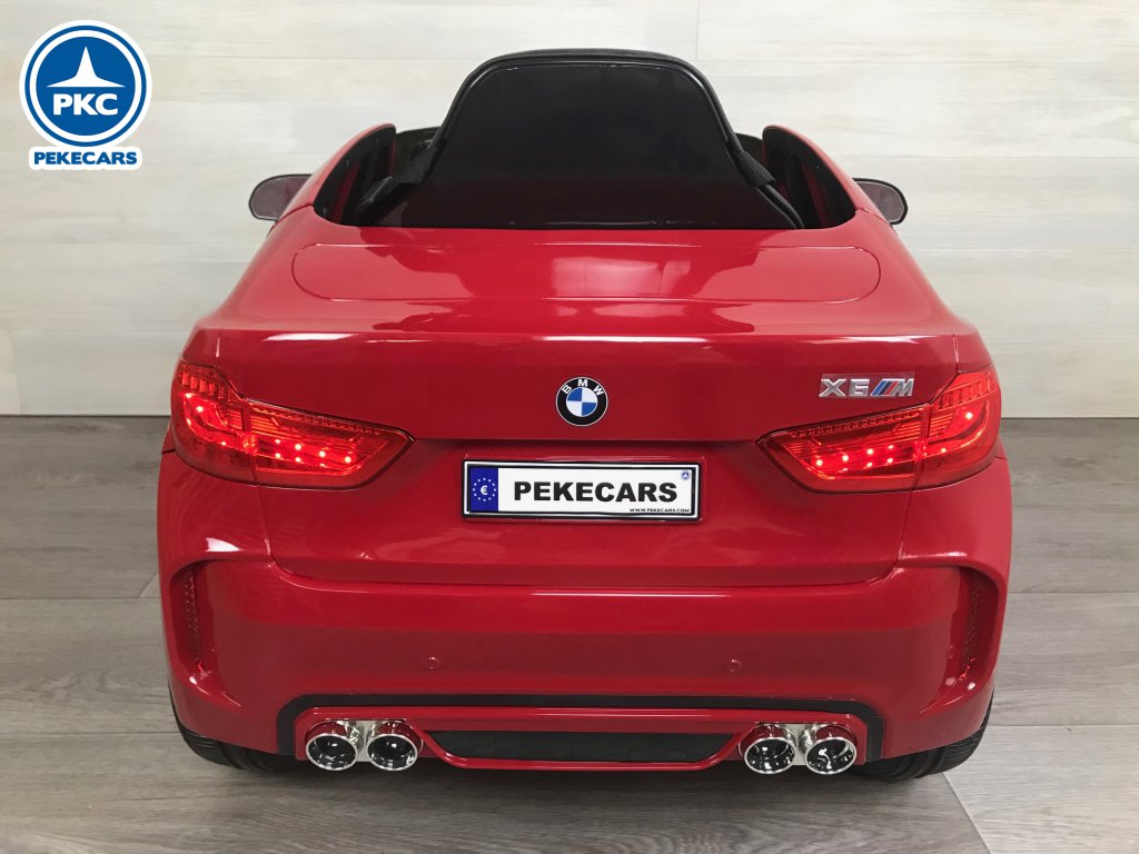 Coche electrico para niños BMW X6M Rojo metalizado vista trasera