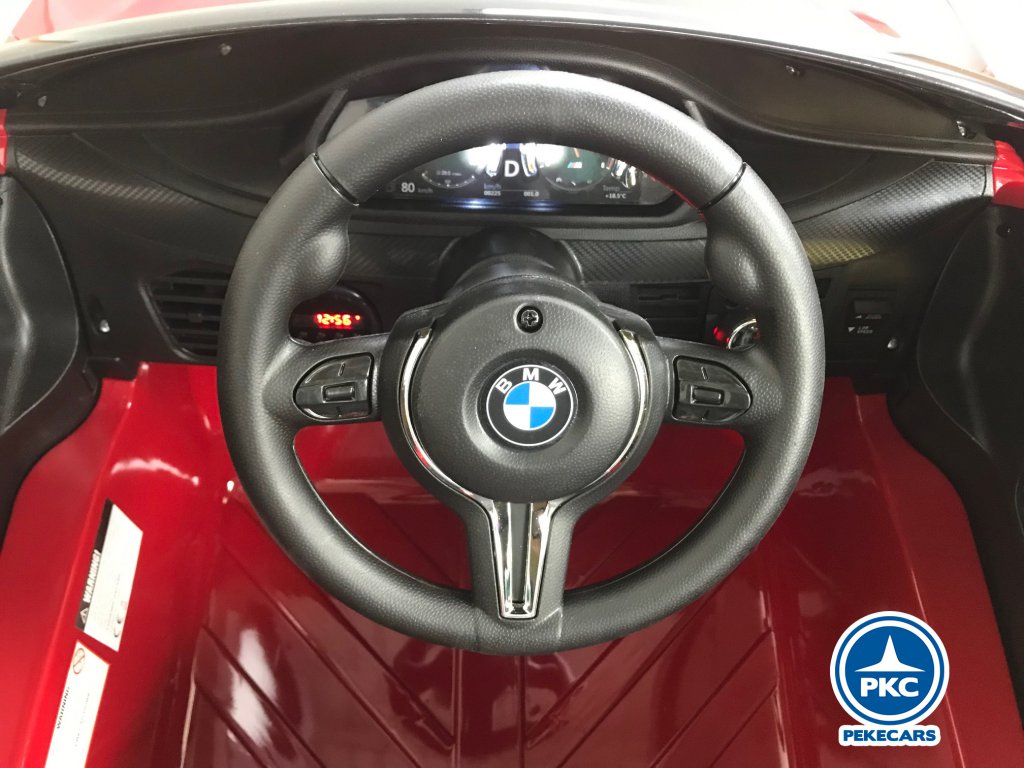 Coche electrico para niños BMW X6M Rojo metalizado vista volante