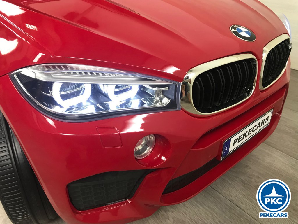 Coche electrico para niños BMW X6M Rojo metalizado vista faros delanteros