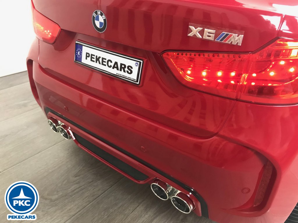 Coche electrico para niños BMW X6M Rojo metalizado vista faros traseros