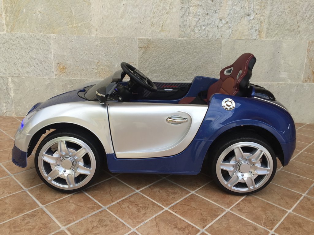 Coche electrico Infantil Bugatti Veyron Style Azul Metalizado vista lateral