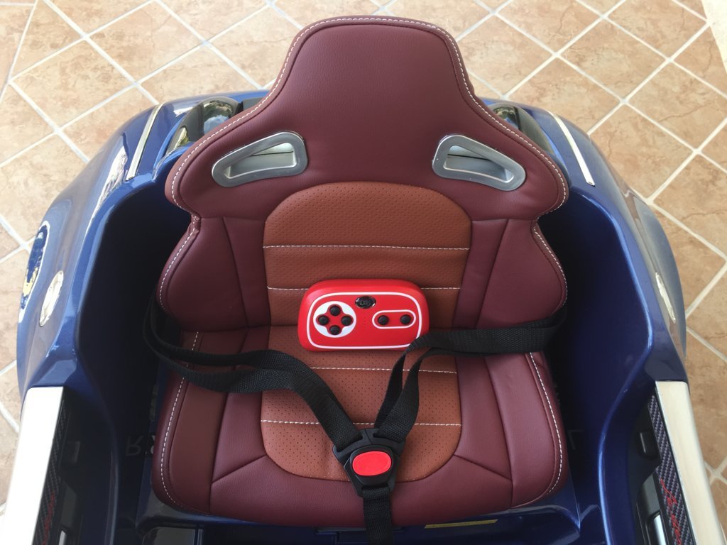 Coche electrico para niños Bugatti Veyron Style Azul Metalizado asiento acolchado en piel