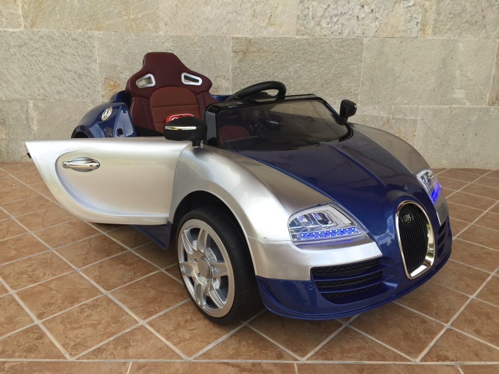 Coche electrico Infantil Bugatti Veyron Style Azul Metalizado con apertura de puertas