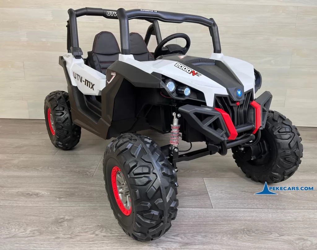 coche bateria niño Buggy UTV 12V Blanco
