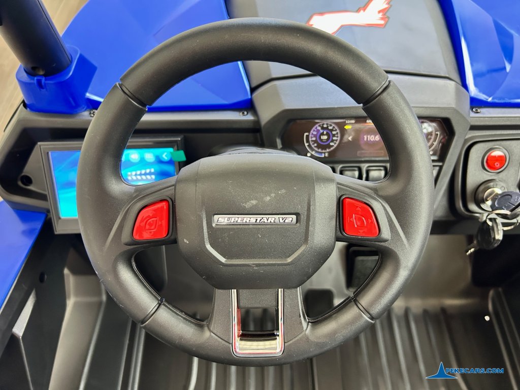 Coche electrico para niños Buggy UTV Azul 24v volante
