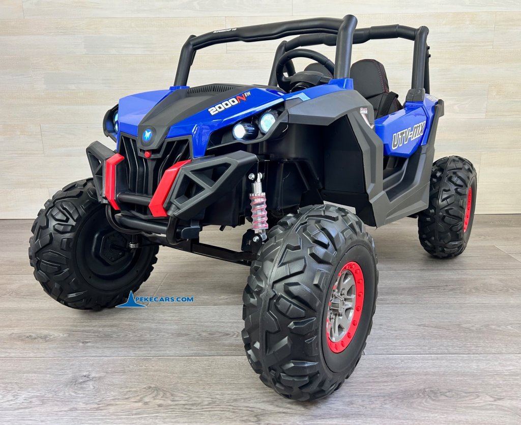 Coche electrico para niños Buggy UTV Azul 24v perspectiva