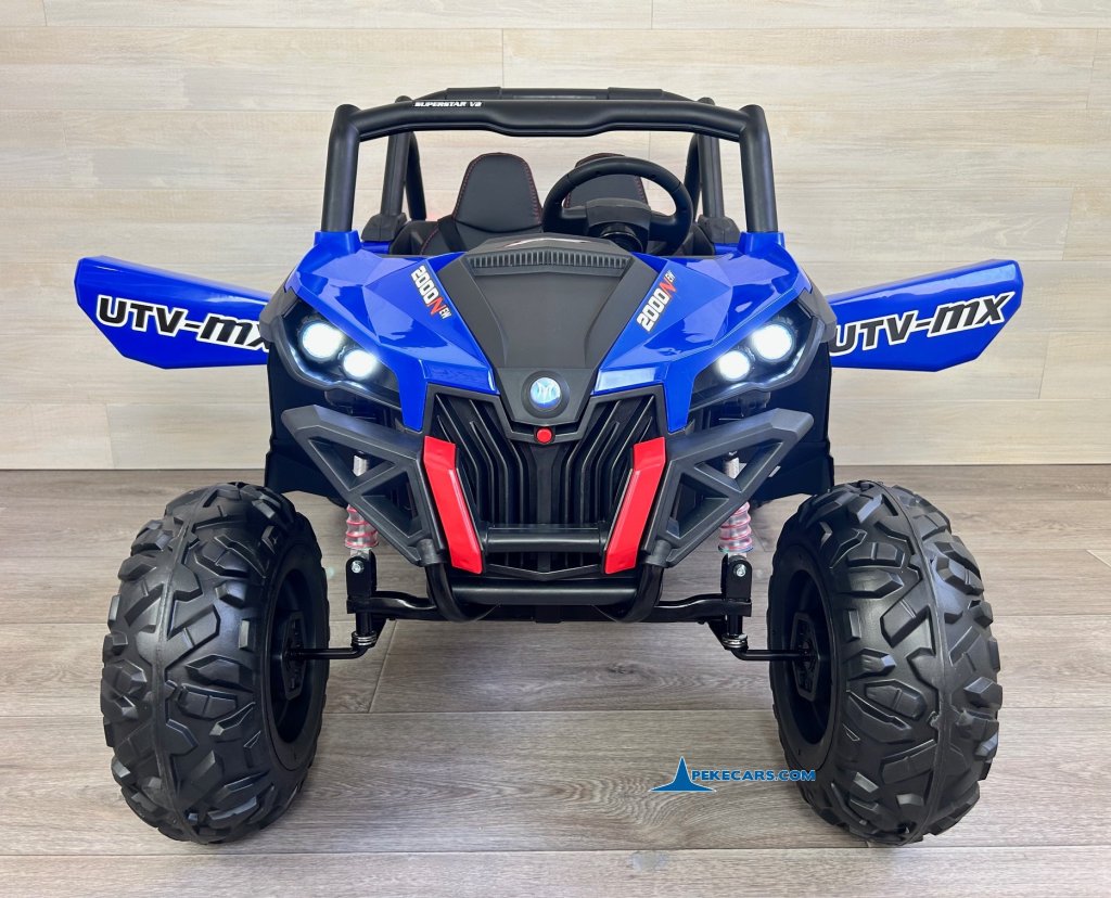 Coche electrico para niños Buggy UTV Azul 24v frontal