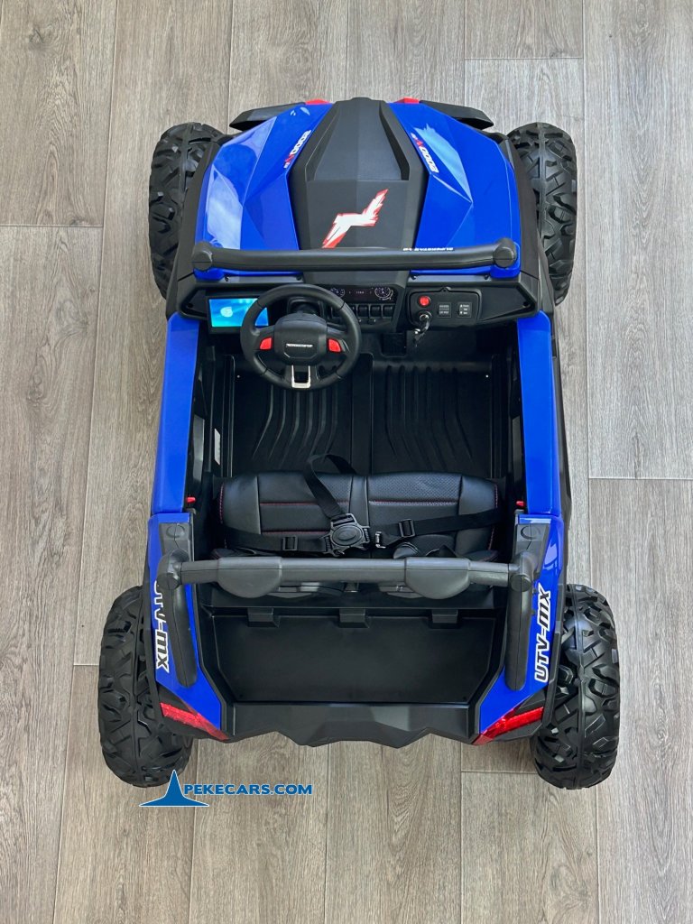 Coche electrico para niños Buggy UTV Azul 24v interior