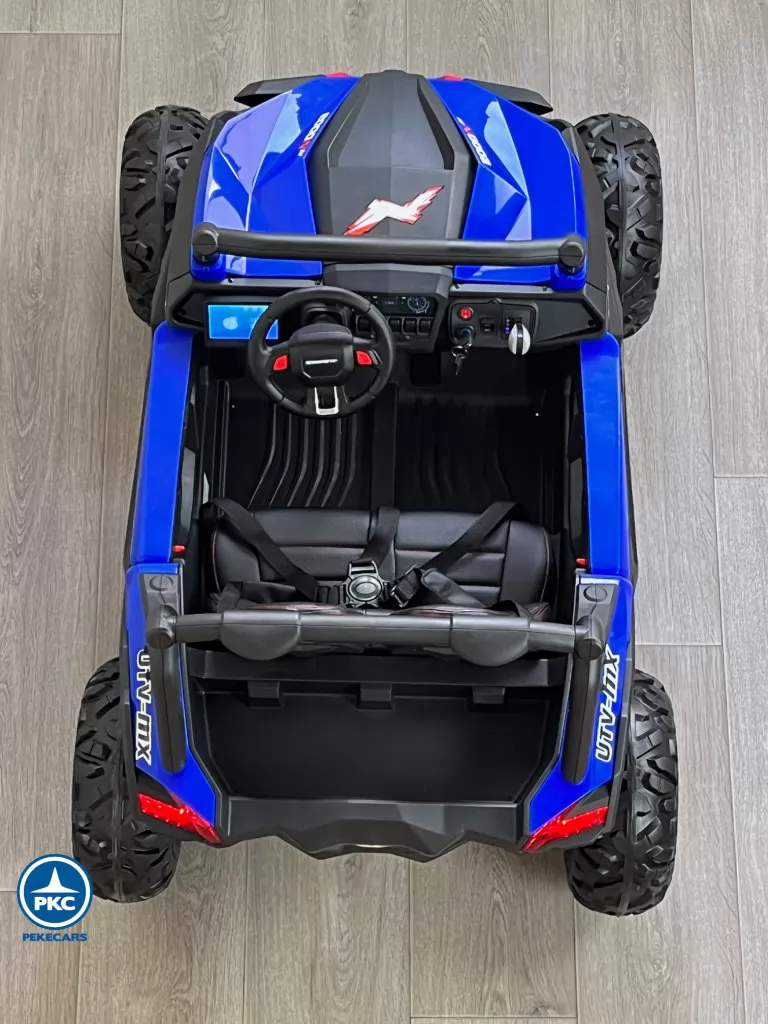 Coche electrico para niños Buggy UTV Azul vista aérea