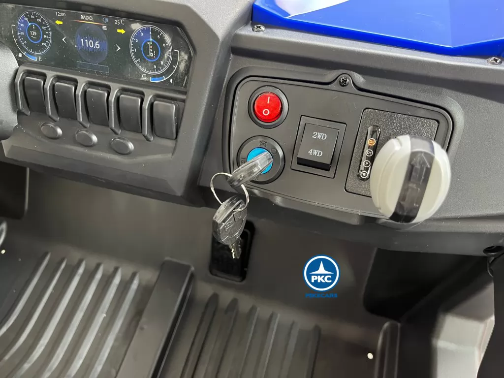 Coche electrico para niños Buggy UTV Azul salpicadero