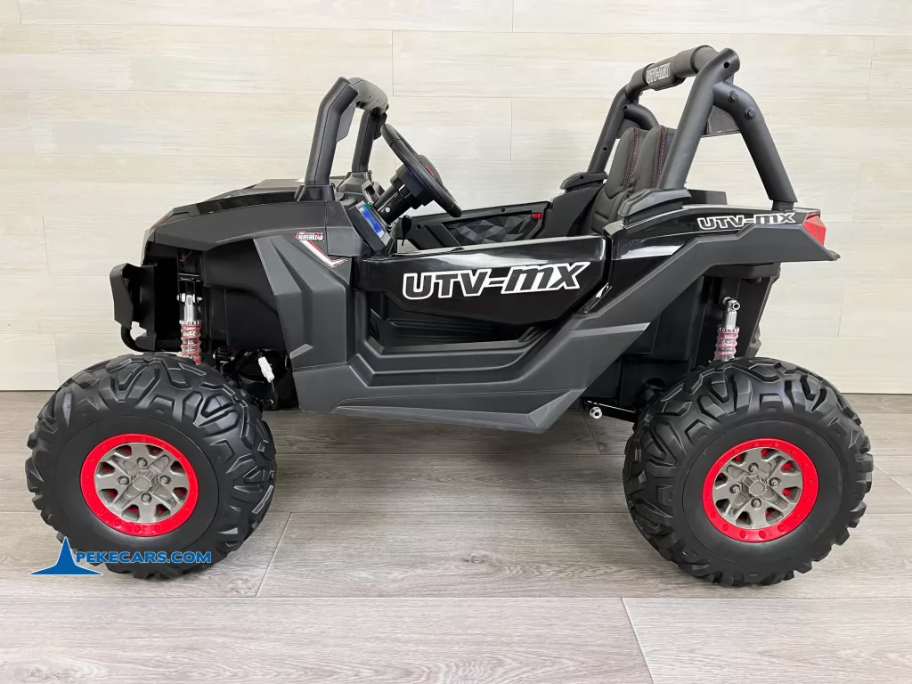 coches teledirigidos buggy utv 12v mp4 negro vista lateral