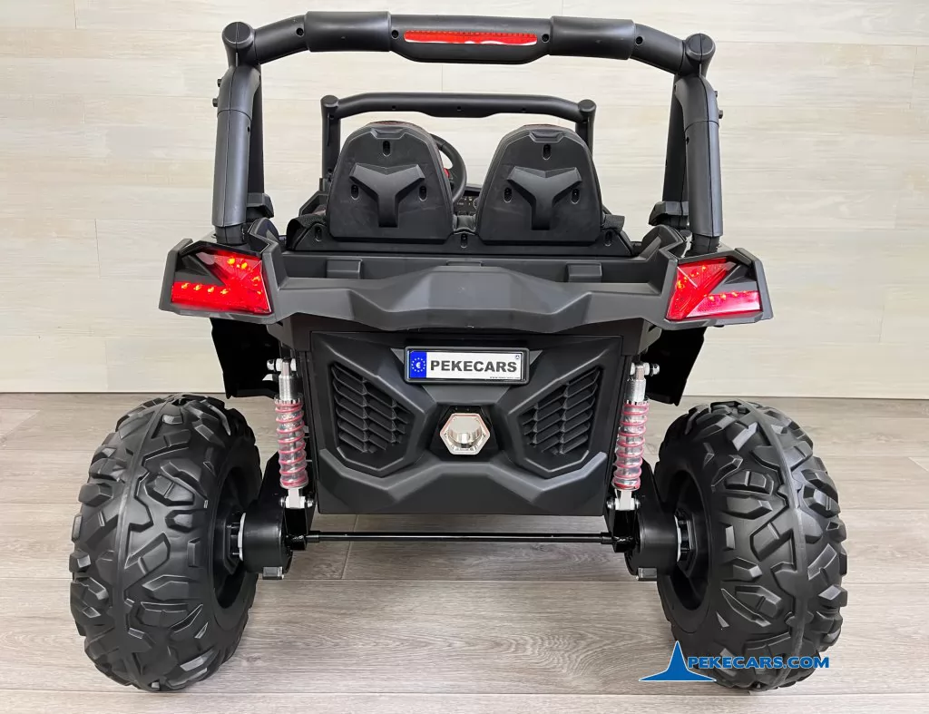 buggy utv 12v mp4 negro coche electrico niños detalle detras