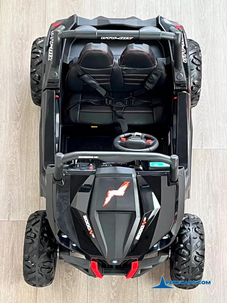 buggy utv 12v mp4 negro coches electricos niños detalle arriba