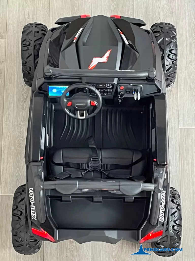 buggy utv 12v mp4 negro coches electricos para niños vista arriba