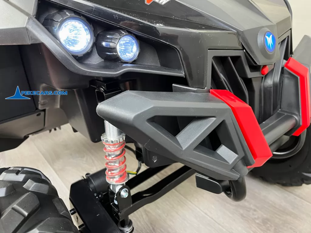 coches teledirigidos buggy utv 12v mp4 negro luces frontal