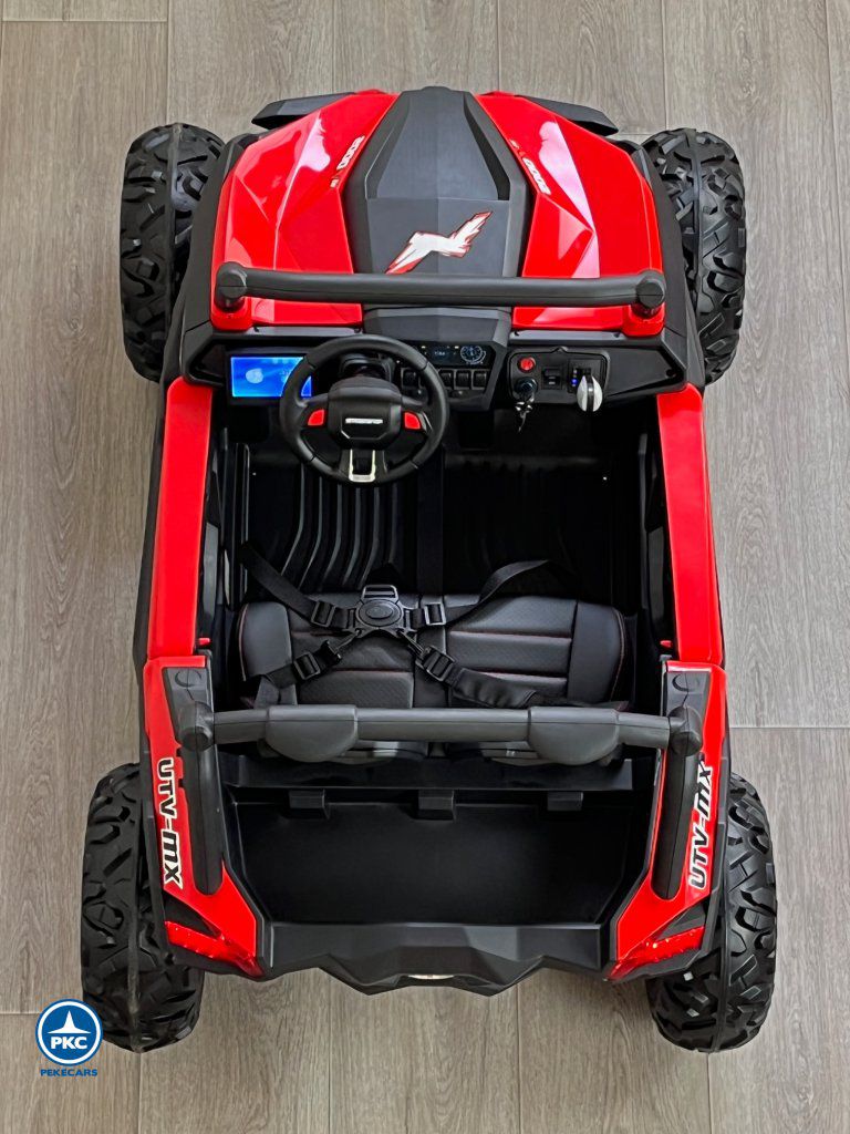 Coche electrico para niños Buggy UTV Rojo vista aérea