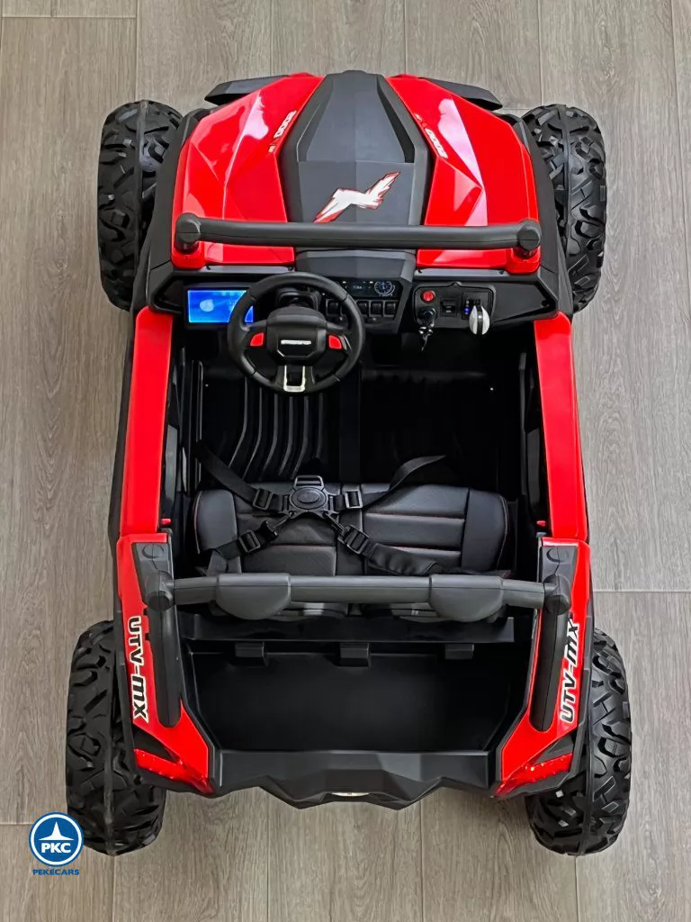 Coche electrico para niños Buggy UTV Rojo vista aérea