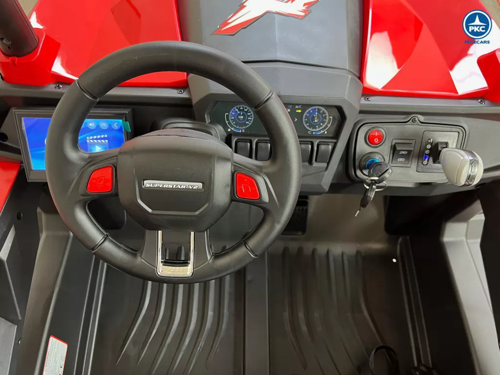 Coche electrico para niños Buggy UTV Rojo interior