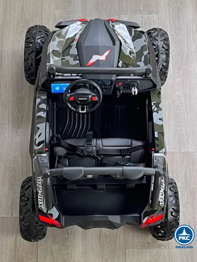 Coche electrico para niños Buggy UTV Verde Camuflaje desde arriba