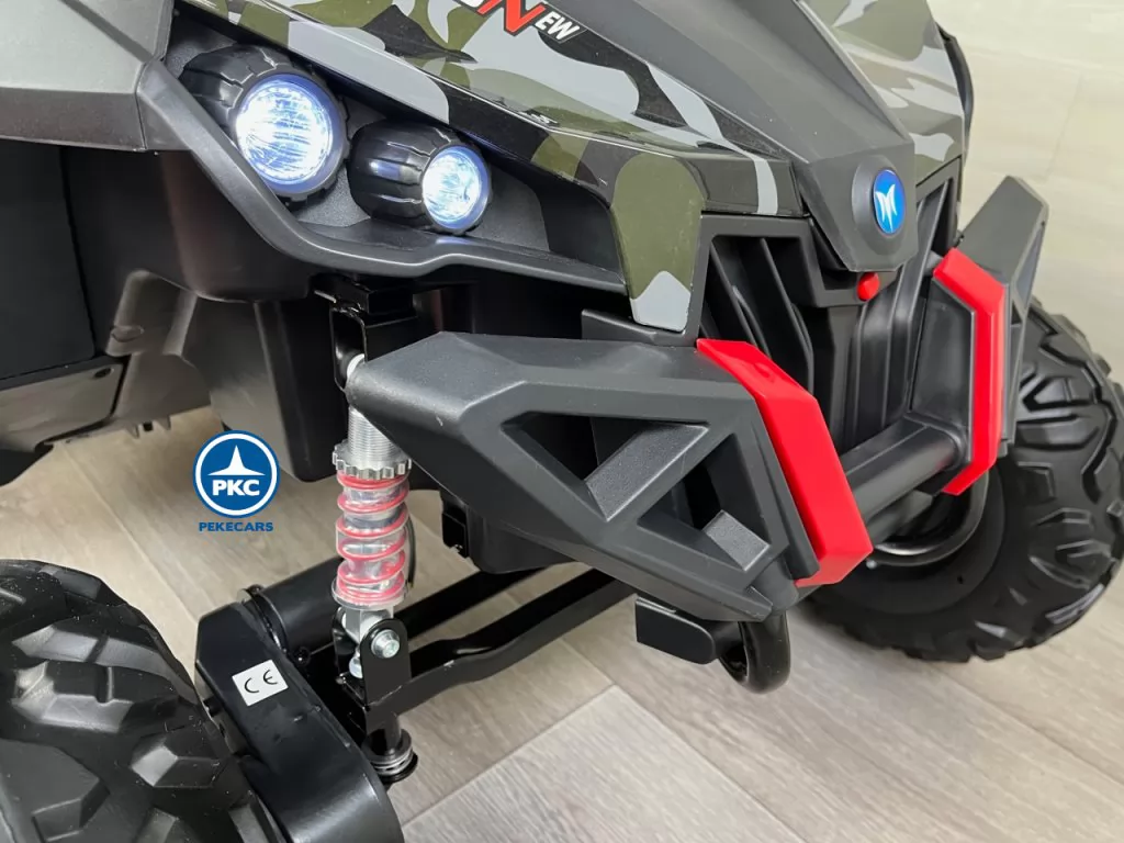 Coche electrico para niños Buggy UTV Verde Camuflaje faros