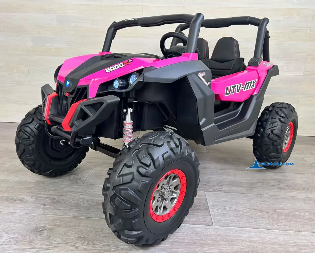 Coche electrico para niños Buggy UTV Rosa frontal derecha