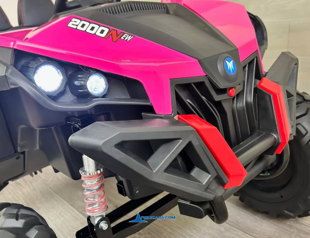 Coche electrico para niños Buggy UTV Rosa luces frontales