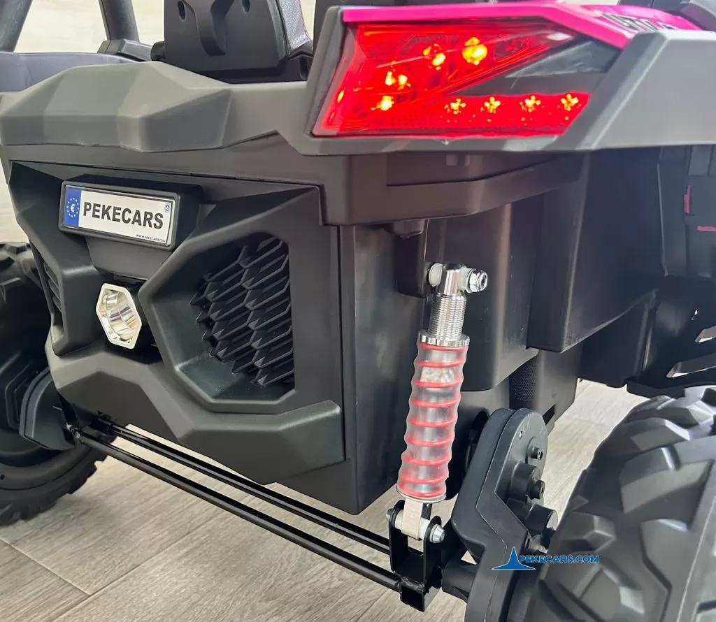 Coche electrico para niños Buggy UTV Rosa amortiguador