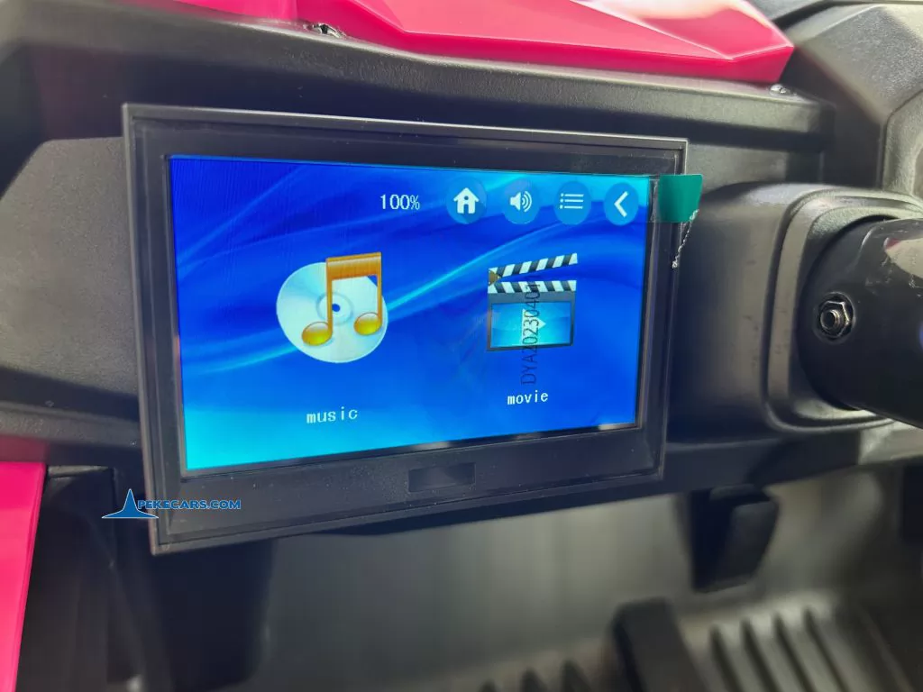 Coche electrico para niños Buggy UTV Rosa pantalla mp4 videos musica radio