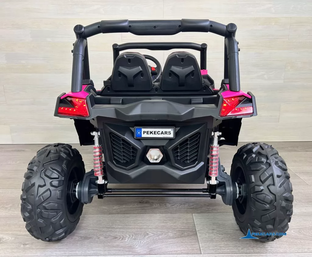 Coche electrico para niños Buggy UTV Rosa vista trasera