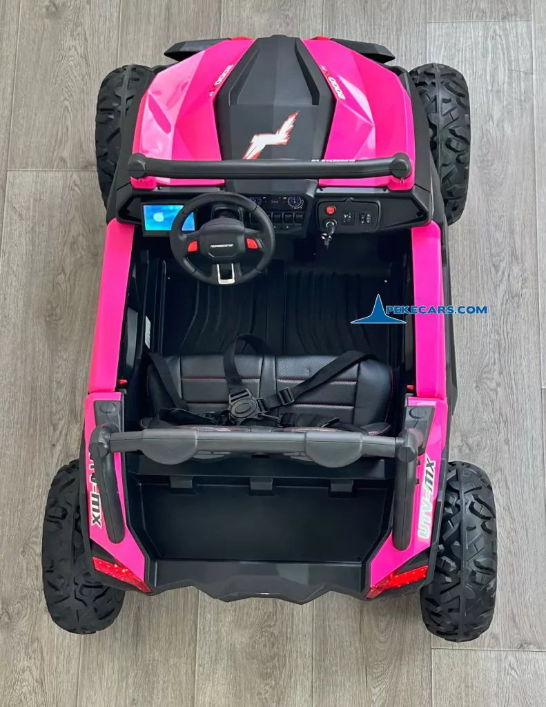 Coche electrico para niños Buggy UTV Rosa vista cenital