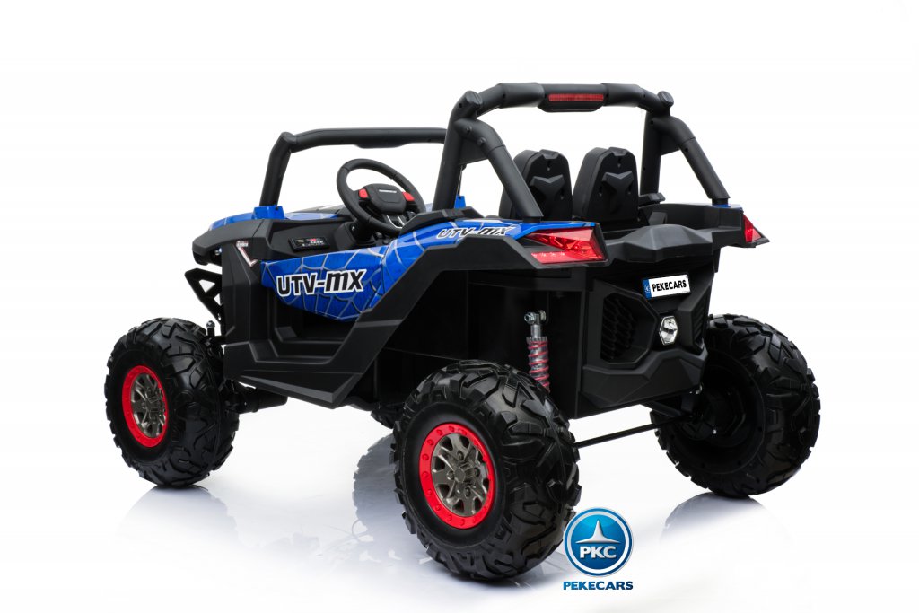 Coche electrico para niños Buggy UTV Azul Spider parte trasera