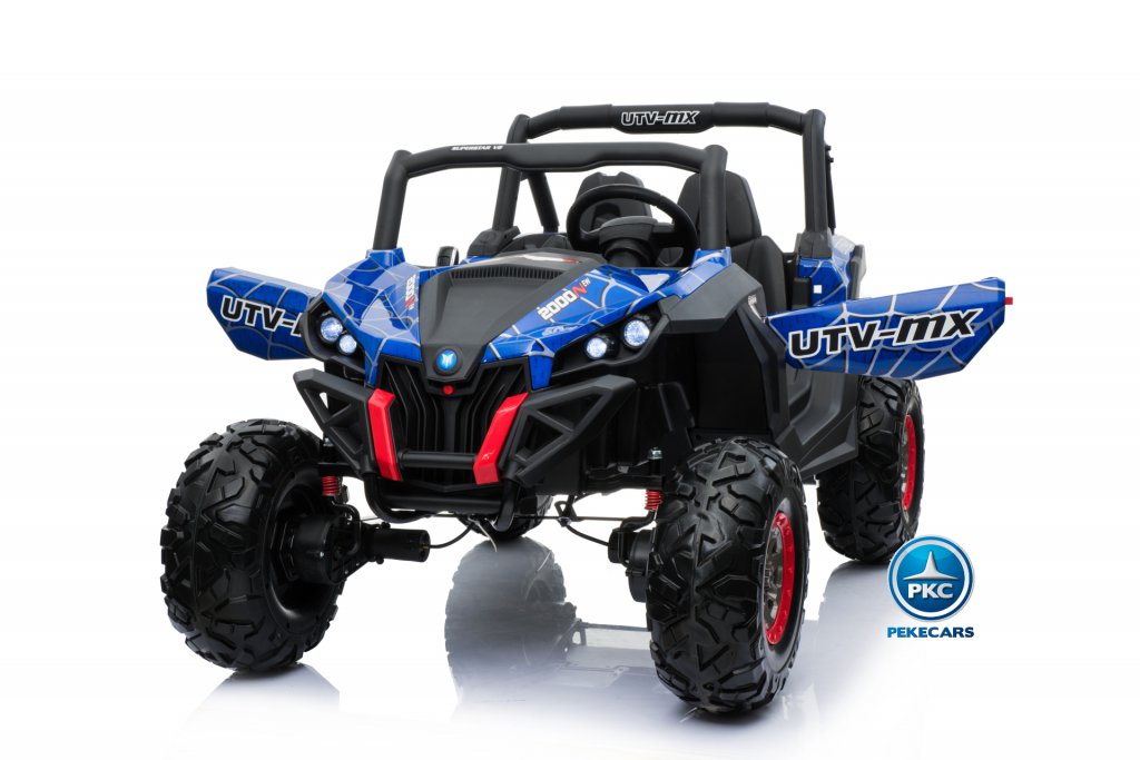 Coche electrico para niños Buggy UTV Azul Spider perspectiva
