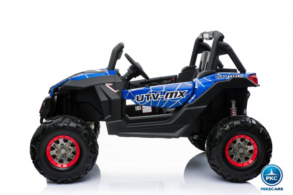 Coche electrico para niños Buggy UTV Azul Spider lateral
