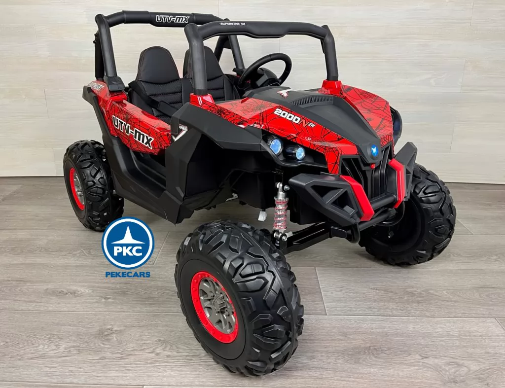 Coche electrico para niños Buggy UTV Rojo Spider perspectiva