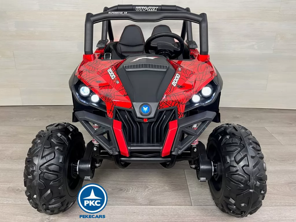 Coche electrico para niños Buggy UTV Rojo Spider frontal
