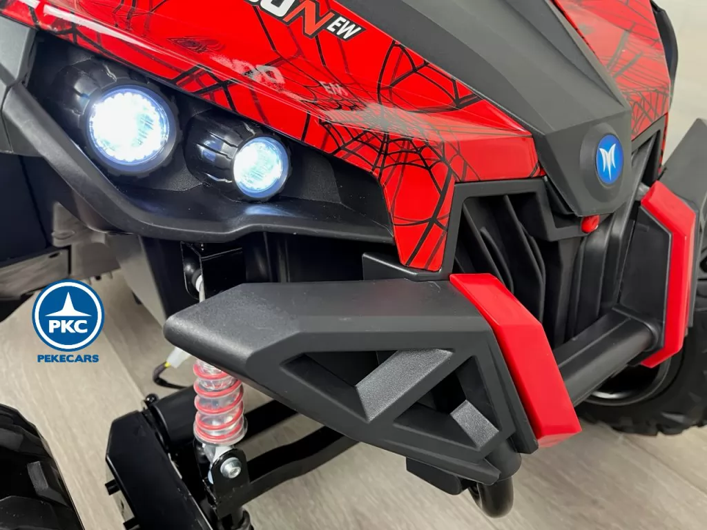 Coche electrico para niños Buggy UTV Rojo Spider faros led