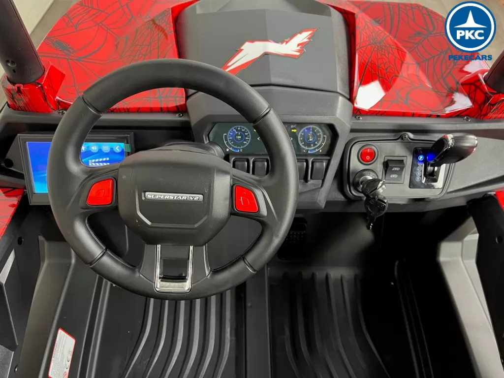 Coche electrico para niños Buggy UTV Rojo Spider salpicadero