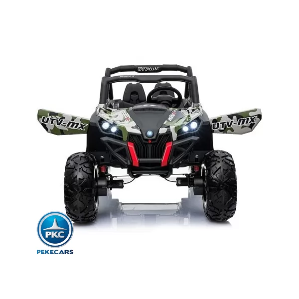 Coche electrico para niños Buggy UTV Verde Camuflaje frontal