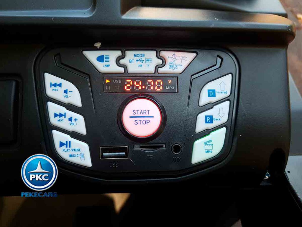 Buggy Dakar 24v Verde Camuflaje vista panel de control
