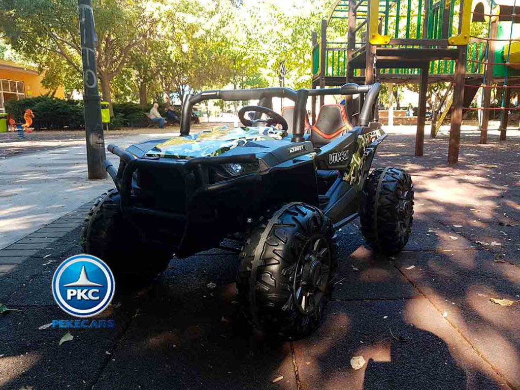 Buggy Dakar 24v Verde Camuflaje vista lateral