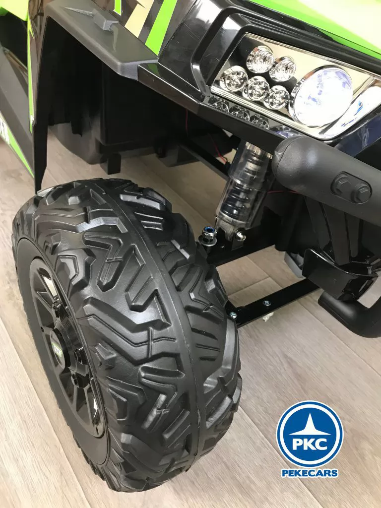Todoterreno buggy super monster verde vista ruedas