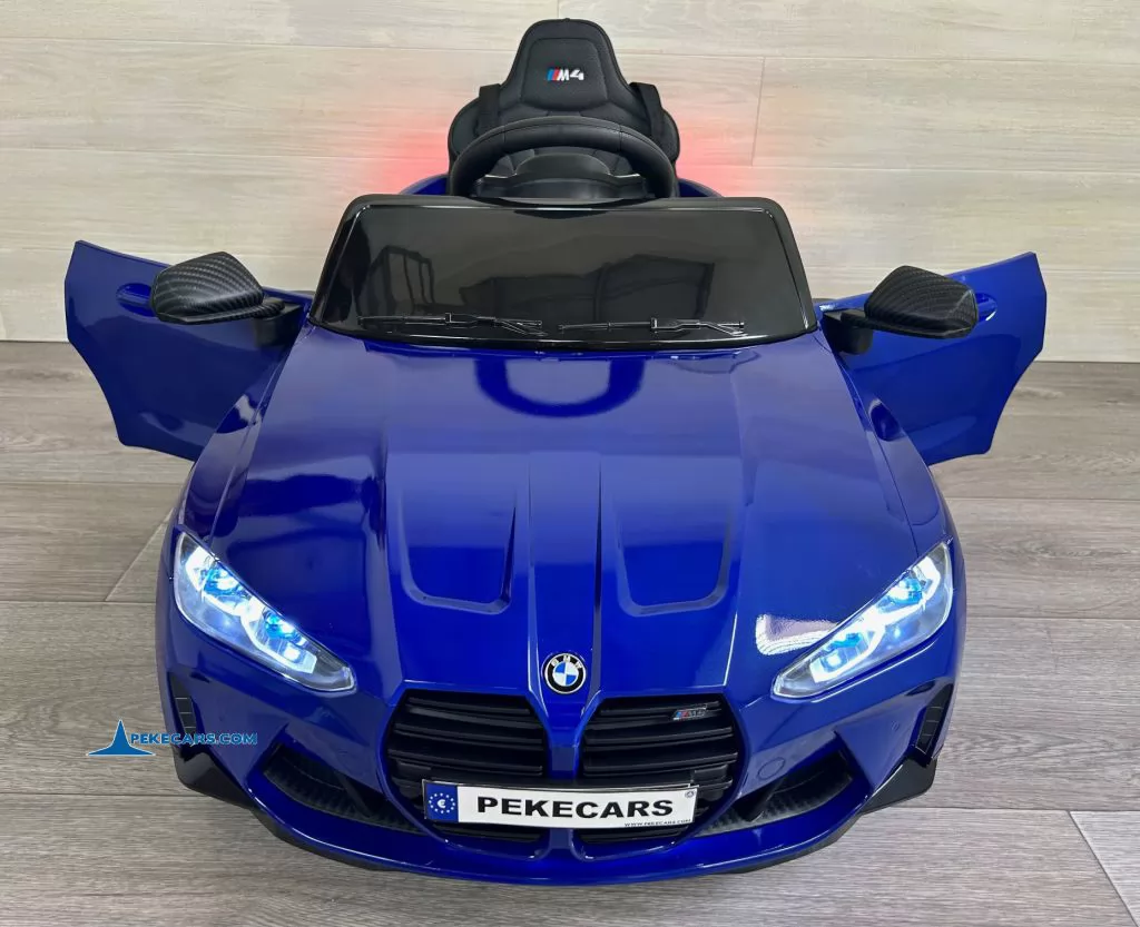 BMW M4 12V 2.4G Azul Metalizado puertas abiertas