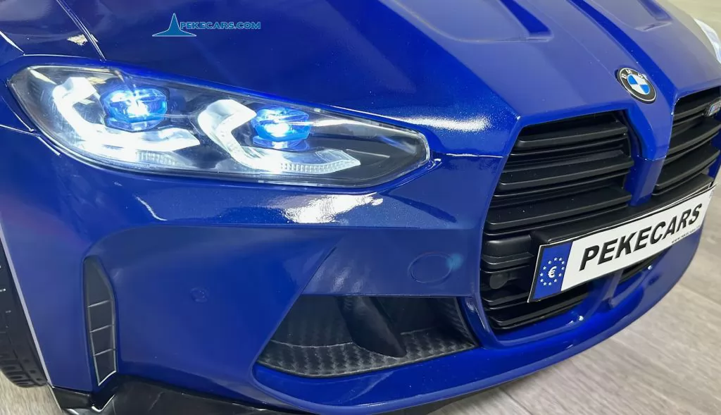 BMW M4 12V 2.4G Azul Metalizado luces frontales