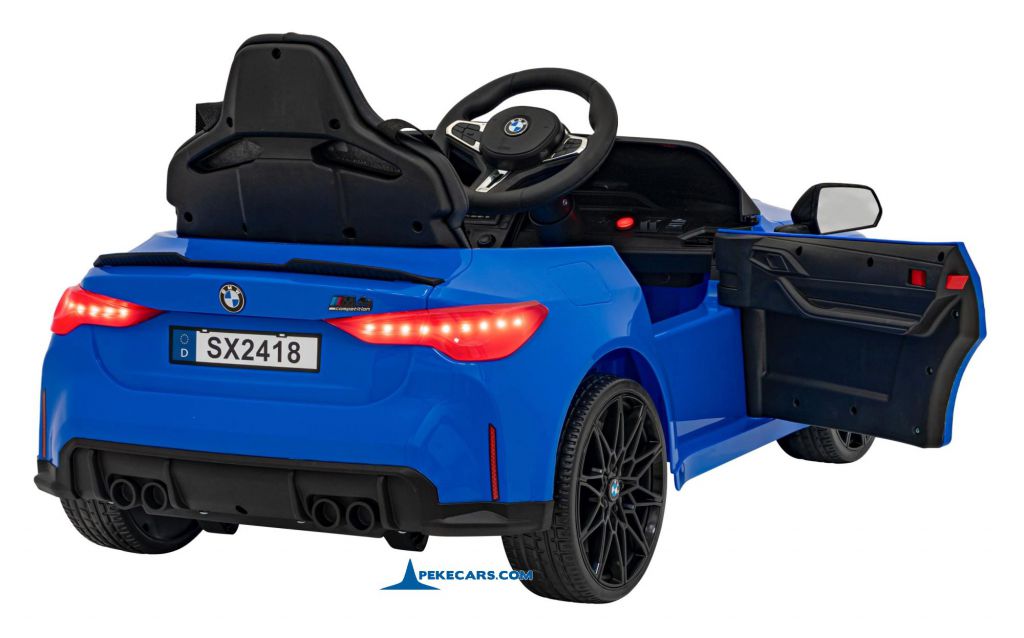 BMW M4 12V 2.4G Azul Metalizado puerta