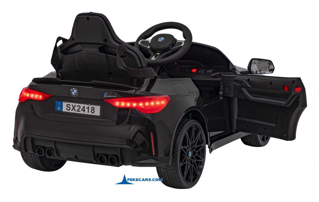 BMW M4 12V 2.4G Negro Metalizado puerta
