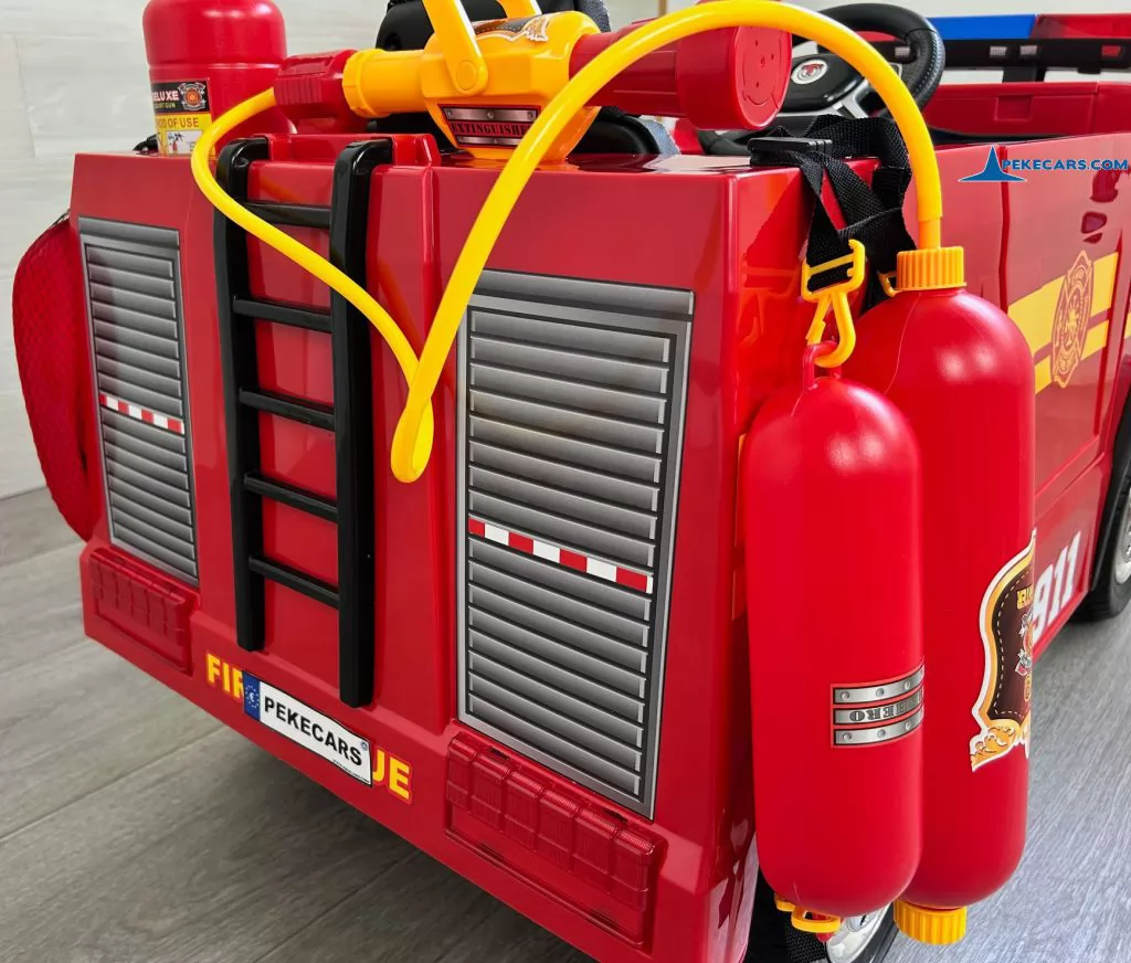 Camion de bomberos infantil de 1 plaza Rojo extintores
